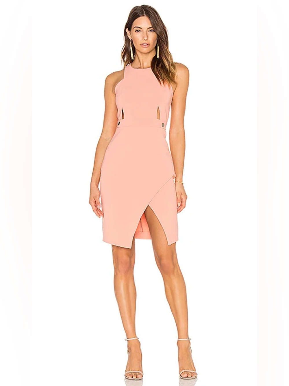 Parker Gigi Cutout Mini Dress Rosette Coral Pink Size Small Excellent Condition